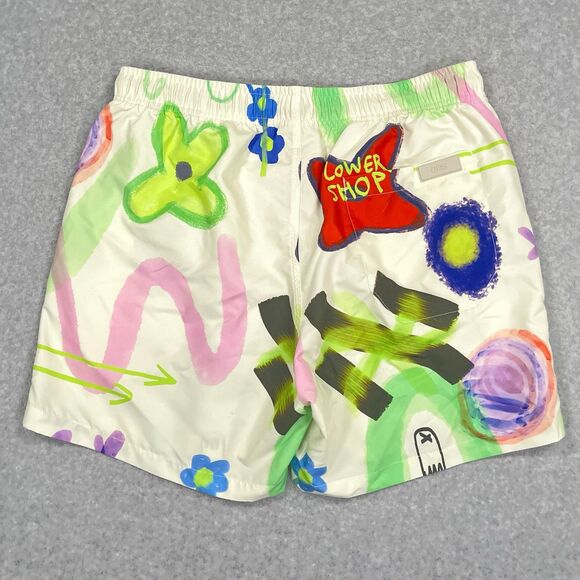 NEW OAS Flower Shop Swim Shorts Mens Size Large Floral Trunks Pockets Sweden - Picture 2 of 15